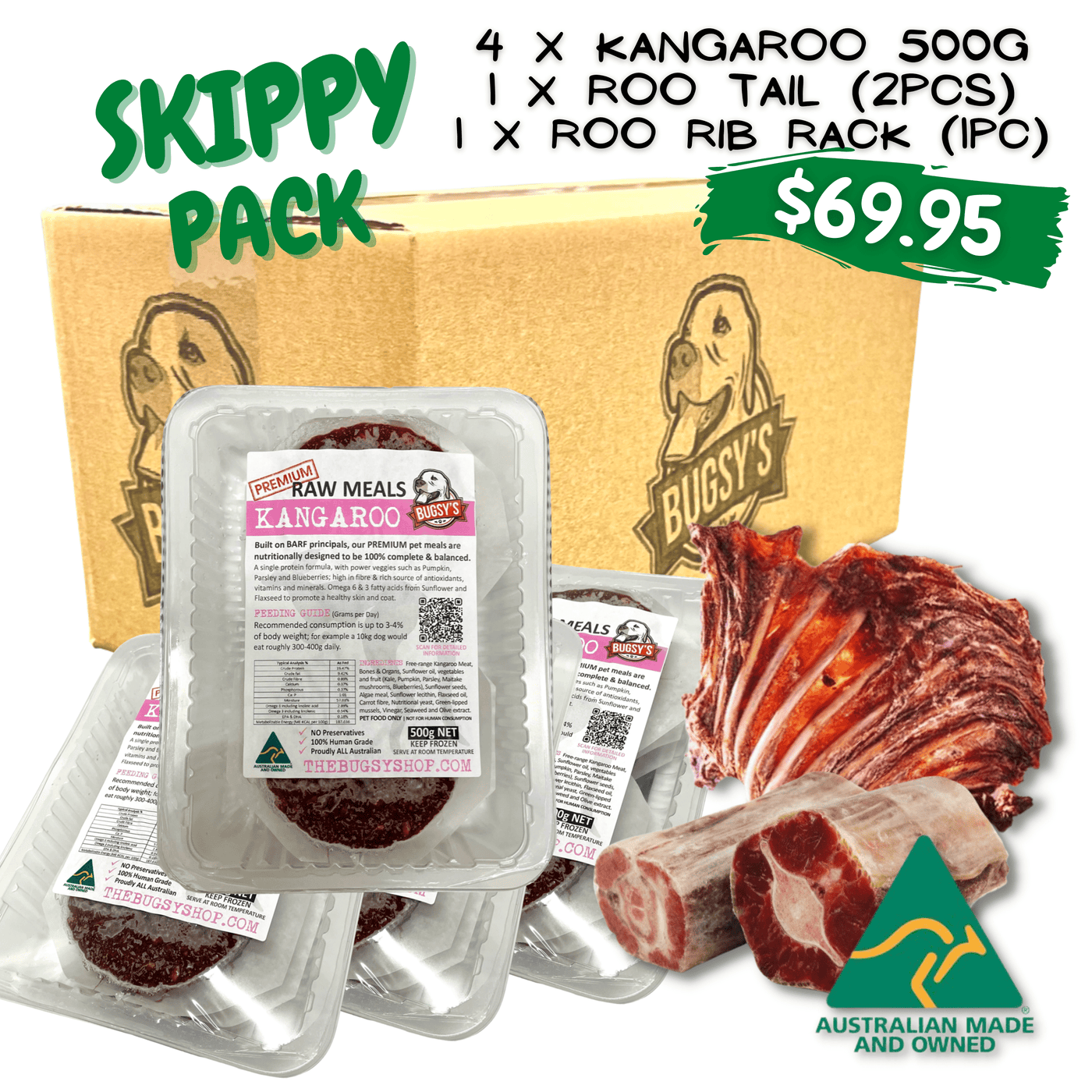 PREMIUM Raw | 'SKIPPY' BARF Meal Pack for Dogs